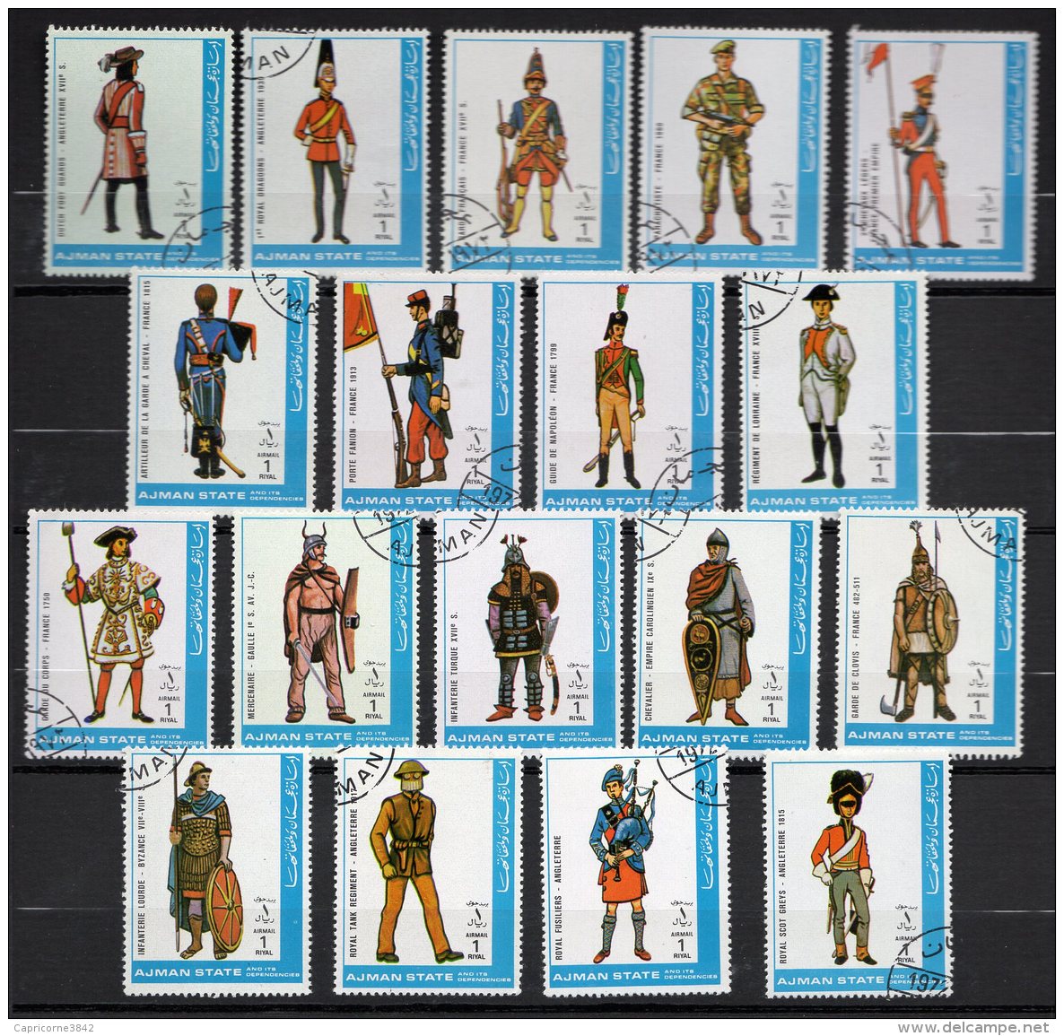 AJMAN - Uniformes Militaires Divers (18 Tp) - Adschman