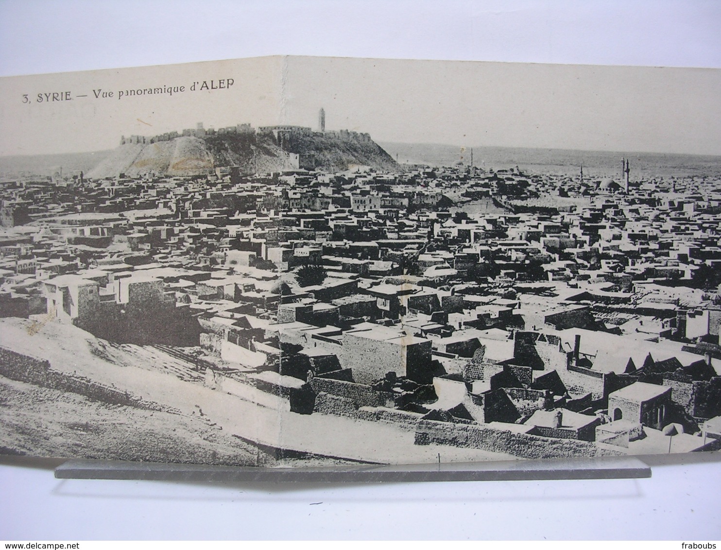 SYRIE - ALEP - VUE PANORAMIQUE (CARTE DOUBLE) + L'EMIR MOUDEHEM + CRUE DU KOUEK DU 6 FEVRIER 1922 - LOT DE 3 CARTES - Syrien
