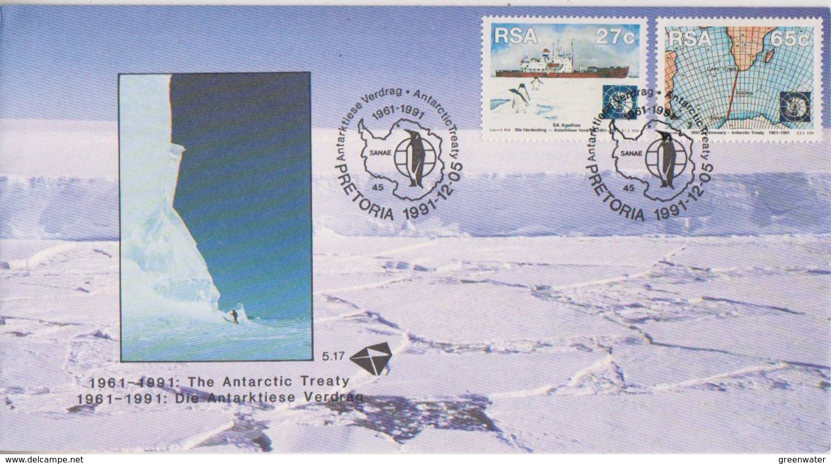 South Africa 1991 Antarctic Treaty 2v FDC (38512) - FDC