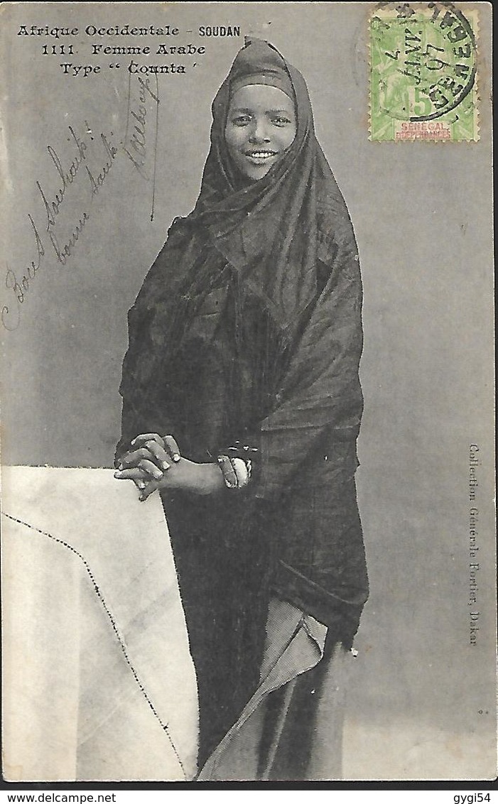 Soudan  Femme Arabe  Type  Counta    CPA 1907 - Sudan