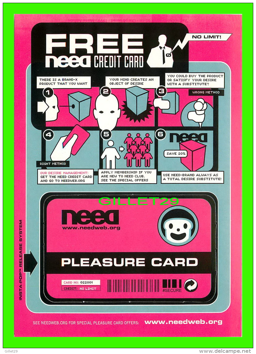 ADVERTISING - PUBLICITÉ - NEED, FREE NEED CREDIT CARD - GO-CARD, 2001 No 5157 - - Advertising