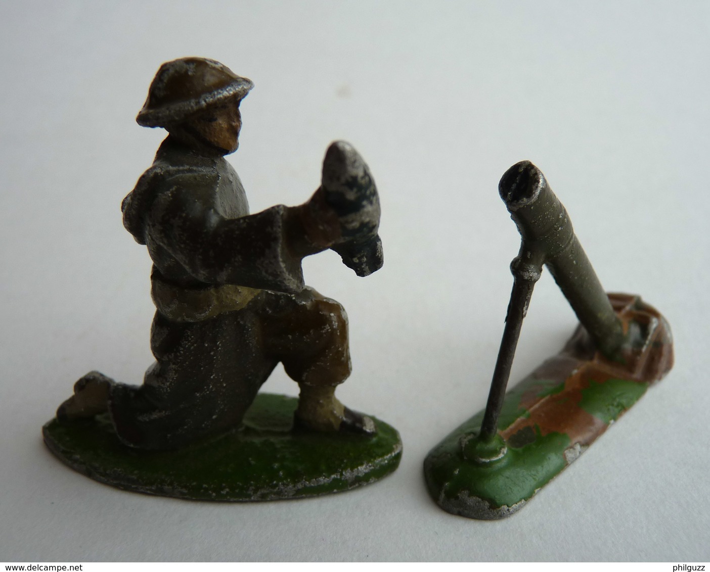 RARE FIGURINE QUIRALU  SOLDAT ANGLAIS AVEC MORTIER TABOR GOUMIER - ALUMINIUM SOLDAT (1) - Quiralu