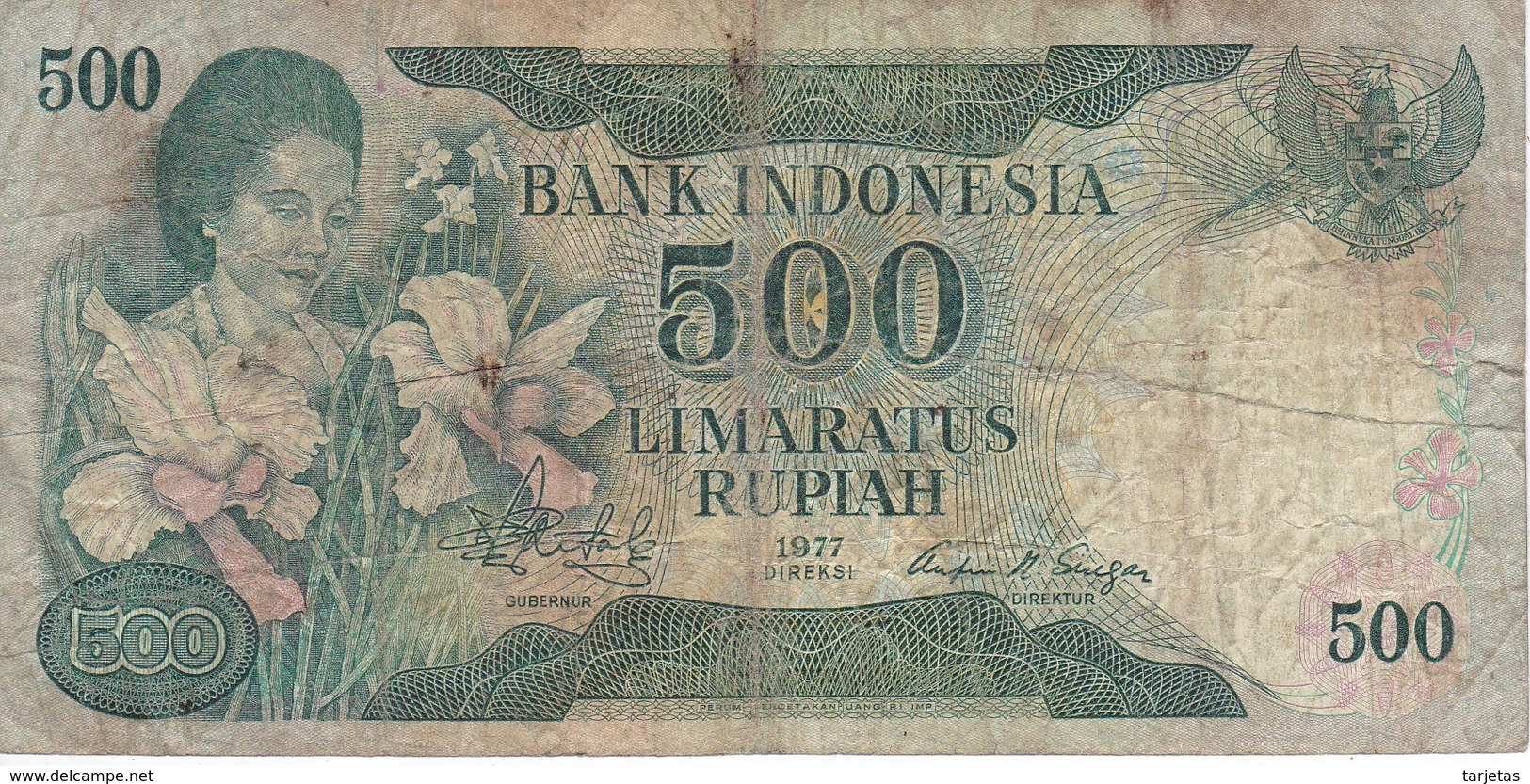 BILLETE DE INDONESIA DE 500 RUPIAH DEL AÑO 1977   (BANKNOTE) - Indonesia