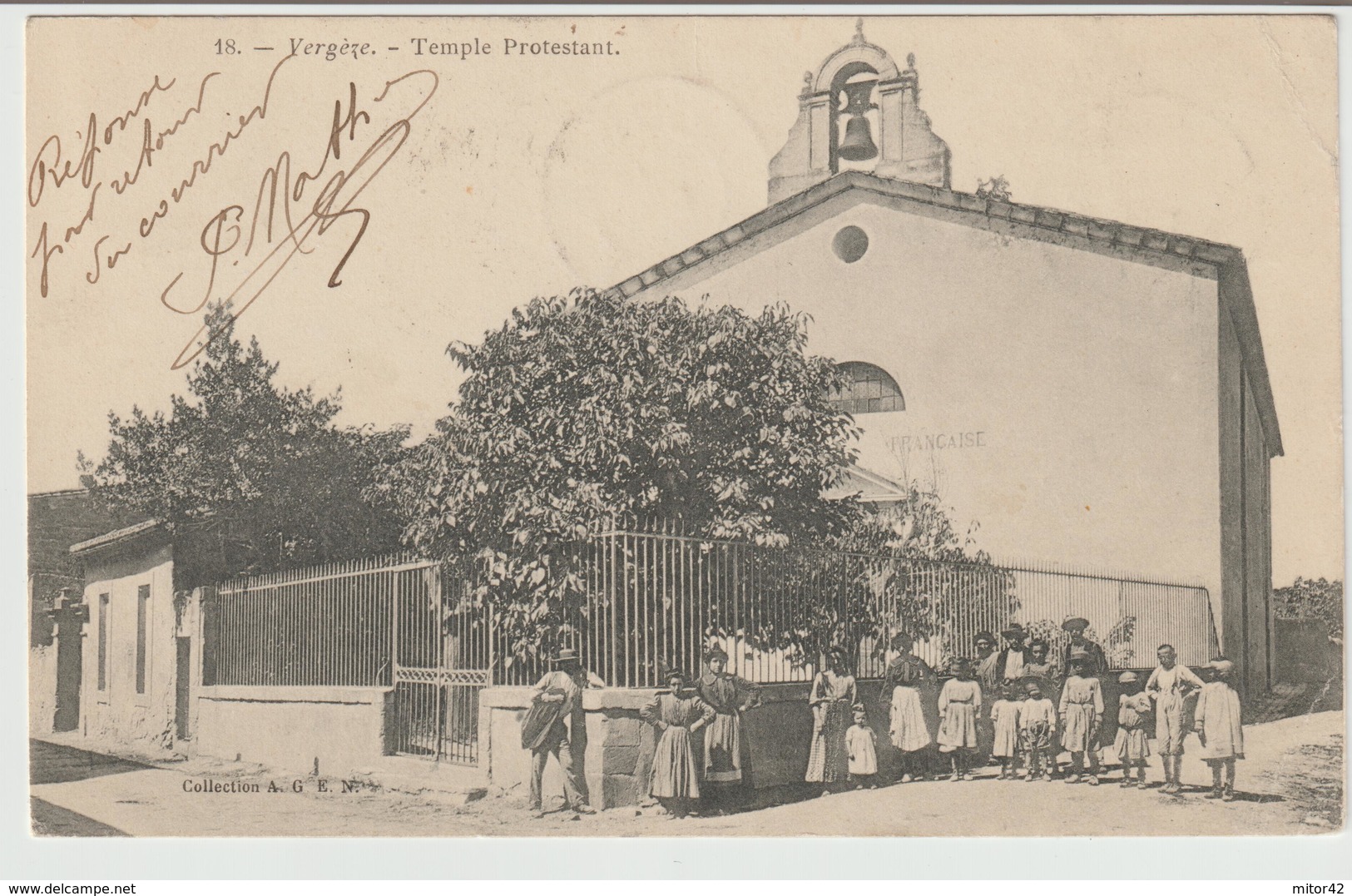 650-Vergeze-Gard-Francia-Tempio Protestanti-Religione-Animata-v.1903 X L'estero:Sardegna-Italia- - Vergèze