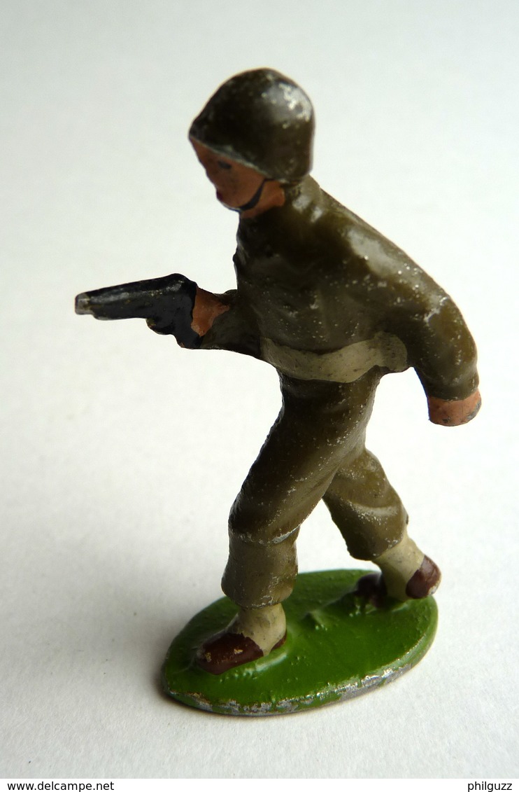 FIGURINE QUIRALU SOLDAT US GI OFFICIER REVOLVER - ALUMINIUM - Quiralu