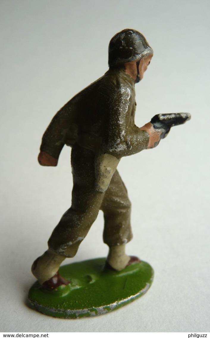 FIGURINE QUIRALU SOLDAT US GI OFFICIER REVOLVER - ALUMINIUM - Quiralu