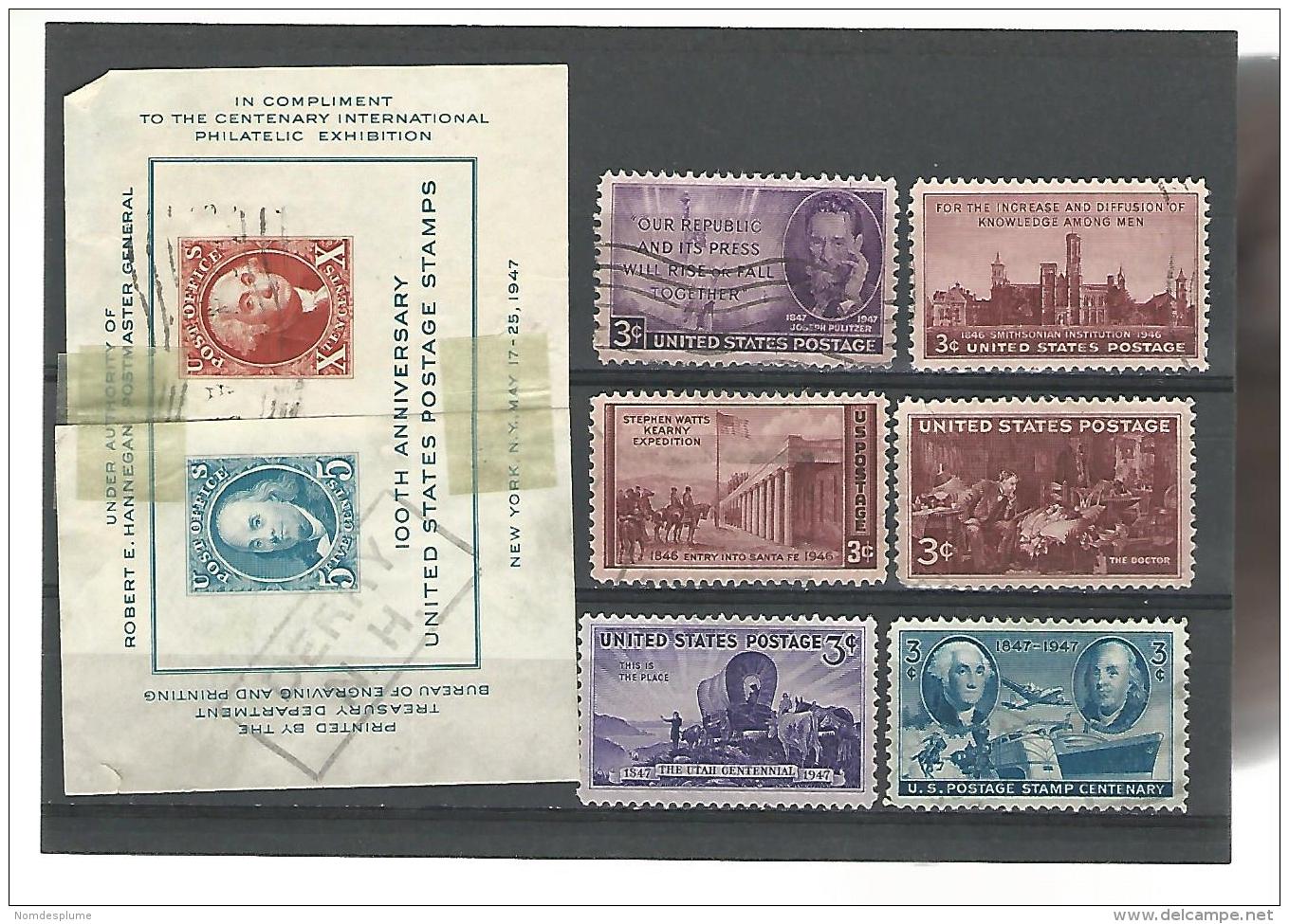 56058 ) Collection  USA Postmark     Souvenir Sheet Split - Collections