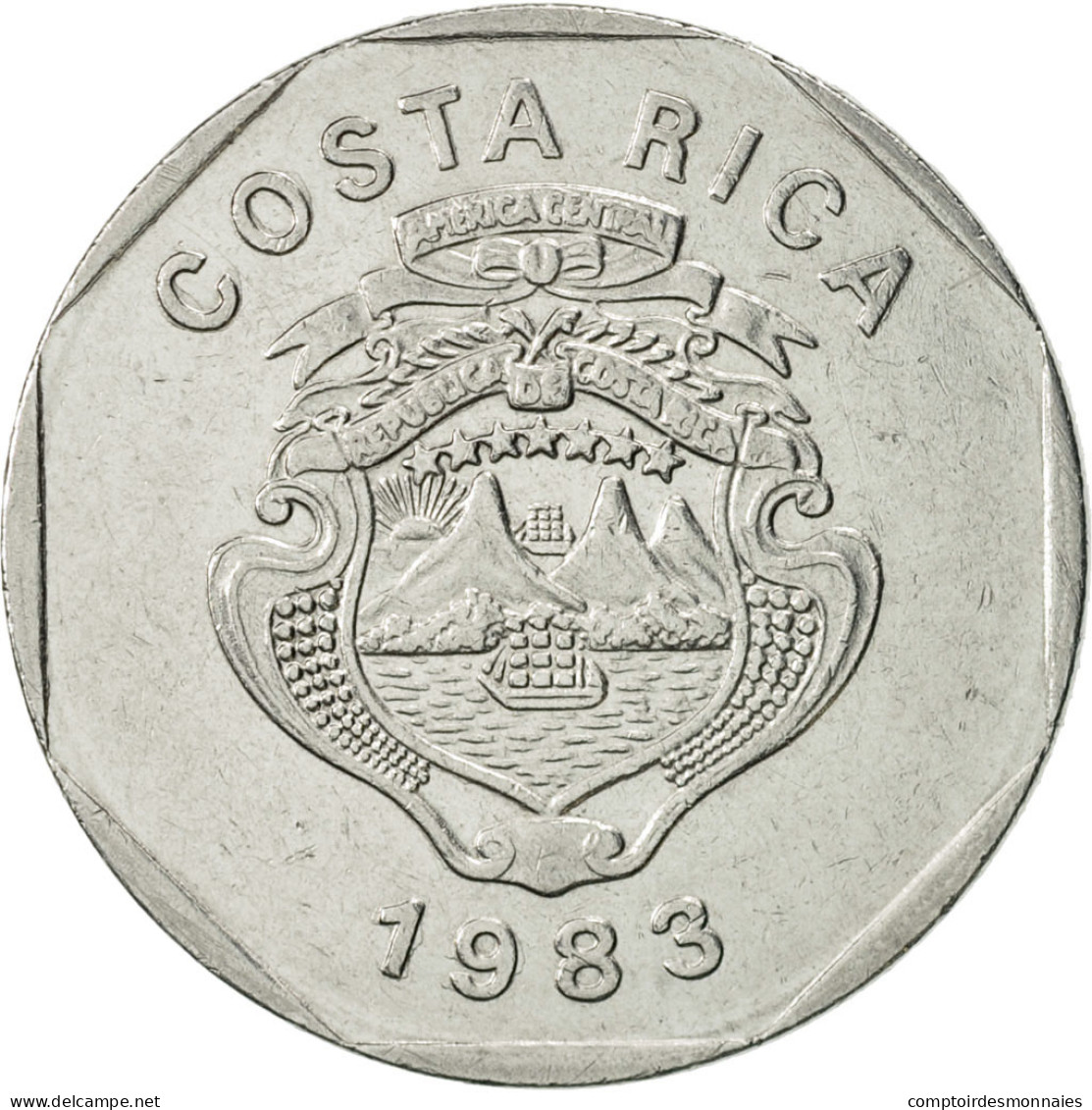 Monnaie, Costa Rica, 10 Colones, 1983, TTB+, Stainless Steel, KM:215.1 - Costa Rica