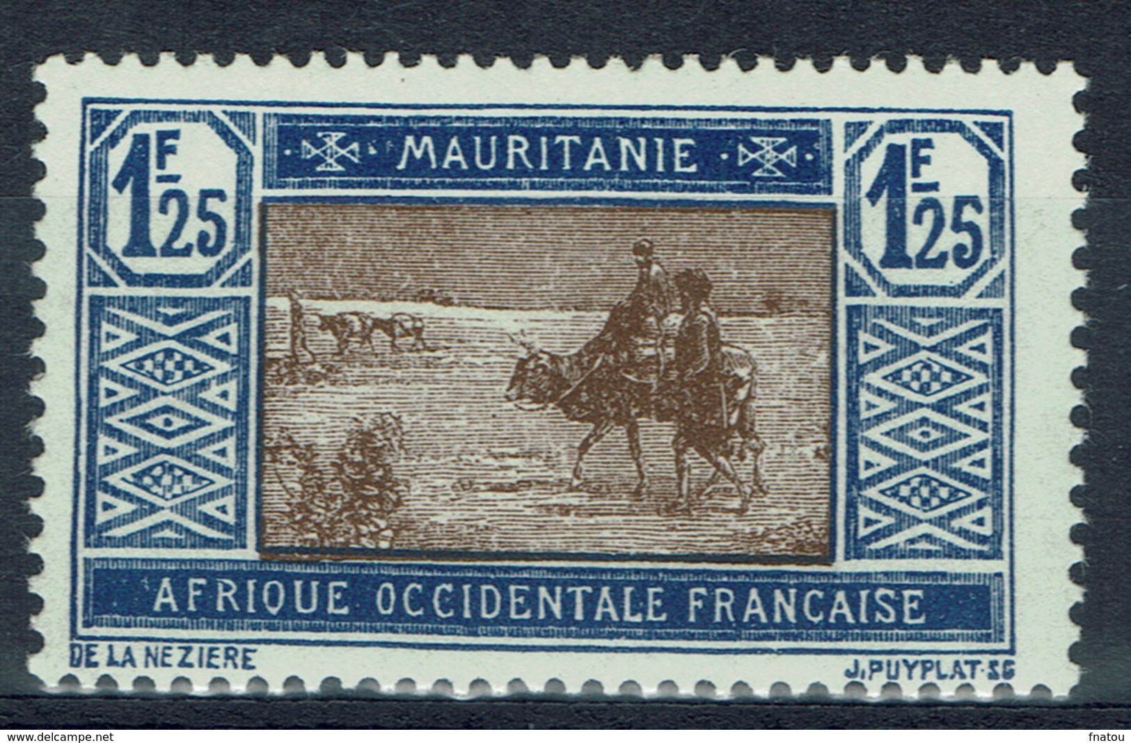 Mauritania, Camel Drivers, 1f.25 1928, MH VF - Used Stamps