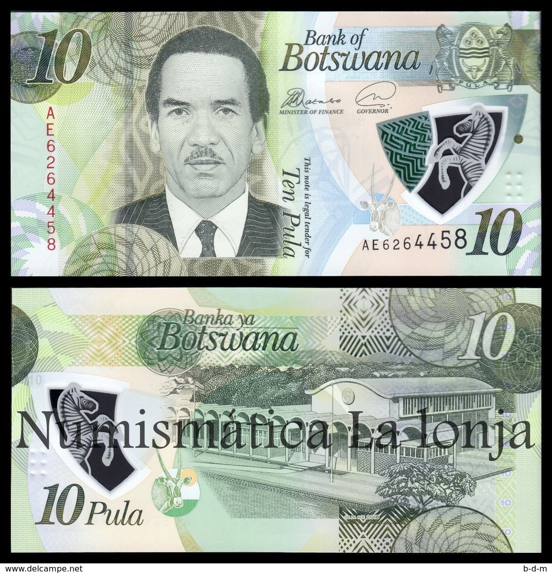 Botswana 10 Pula 2018 Pick New Polymer SC UNC - Botswana