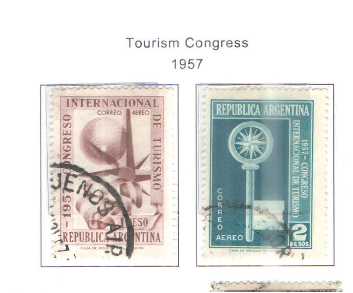 Argentina PA 1957 Congresso Turismo     Scott C 68+69  Used See Scans On Scott.Page - Luchtpost