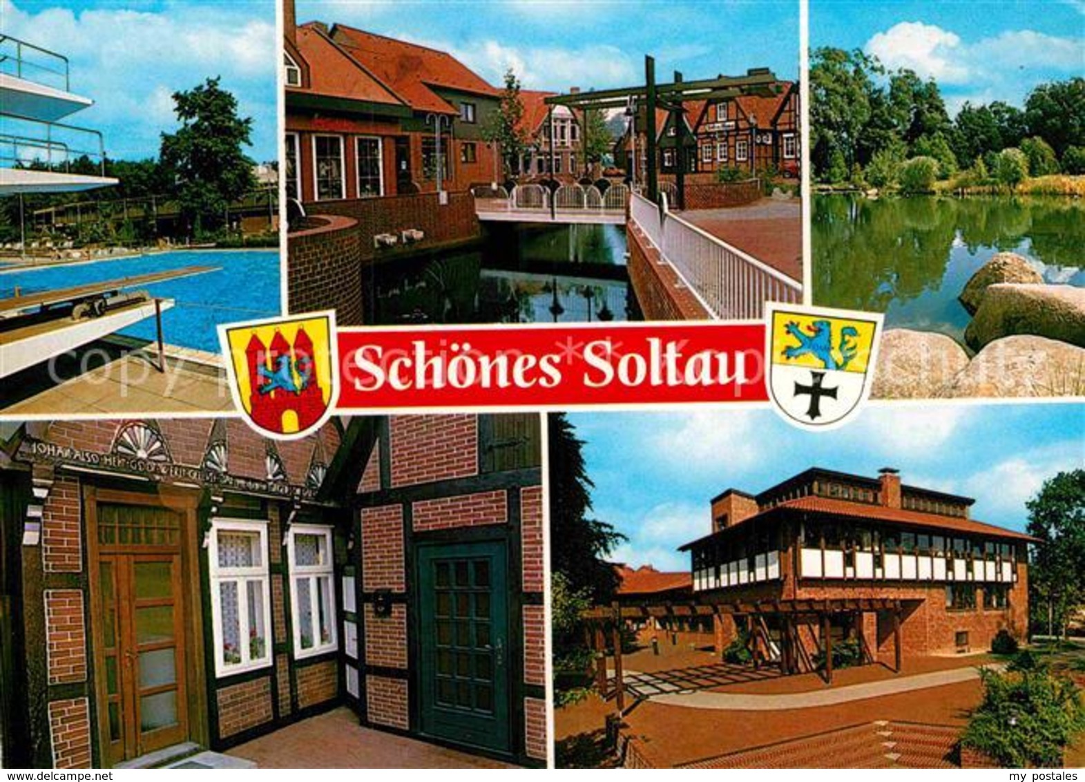72853717 Soltau Teilansichten Alte Haeuser Zugbruecke Freibad Teich Soltau - Soltau