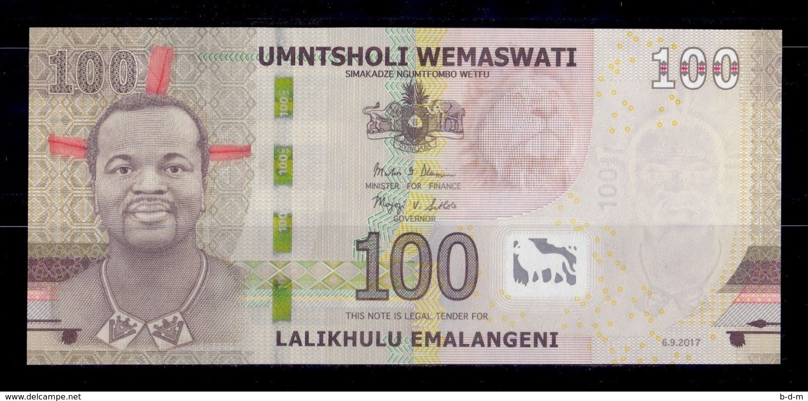 Suazilandia Swaziland 100 Emalangeni 2017 (2018) Pick New AA SC UNC - Swaziland