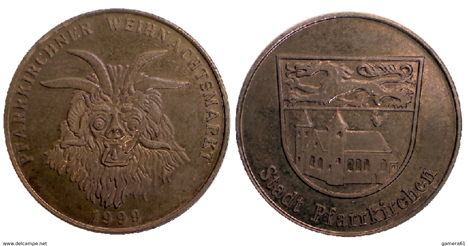 01876 GETTONE JETON TOKEN LOCAL COMMEMORATIVE STADT PFARRKIRCHEN WEIHNACHTSMARKT - Autres & Non Classés