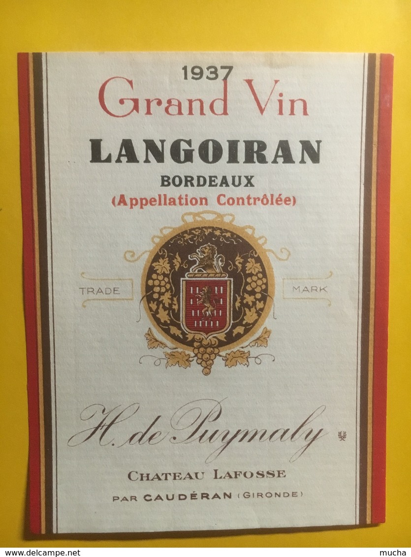 8130 -  Langoiran 1937 Château Lafosse - Bordeaux