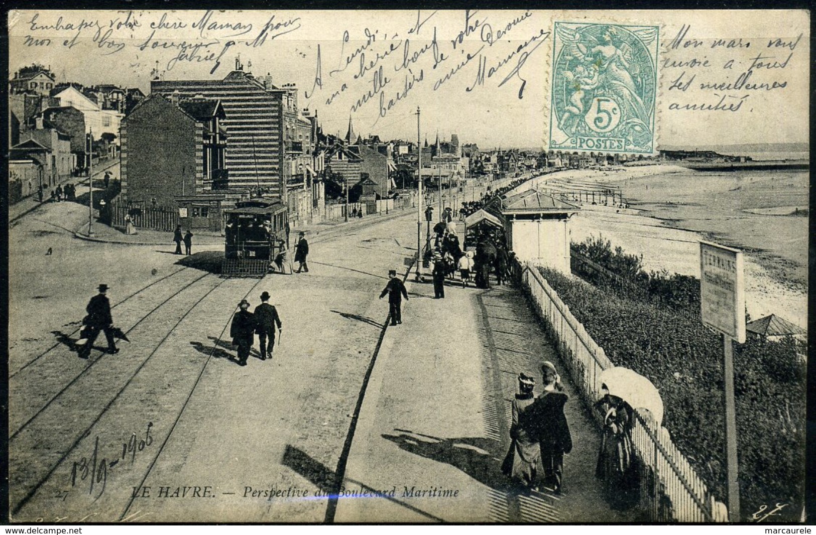 Cpa  Le Havre  Tramway Sue Le Boulevard Maritime,  Animée - Non Classés