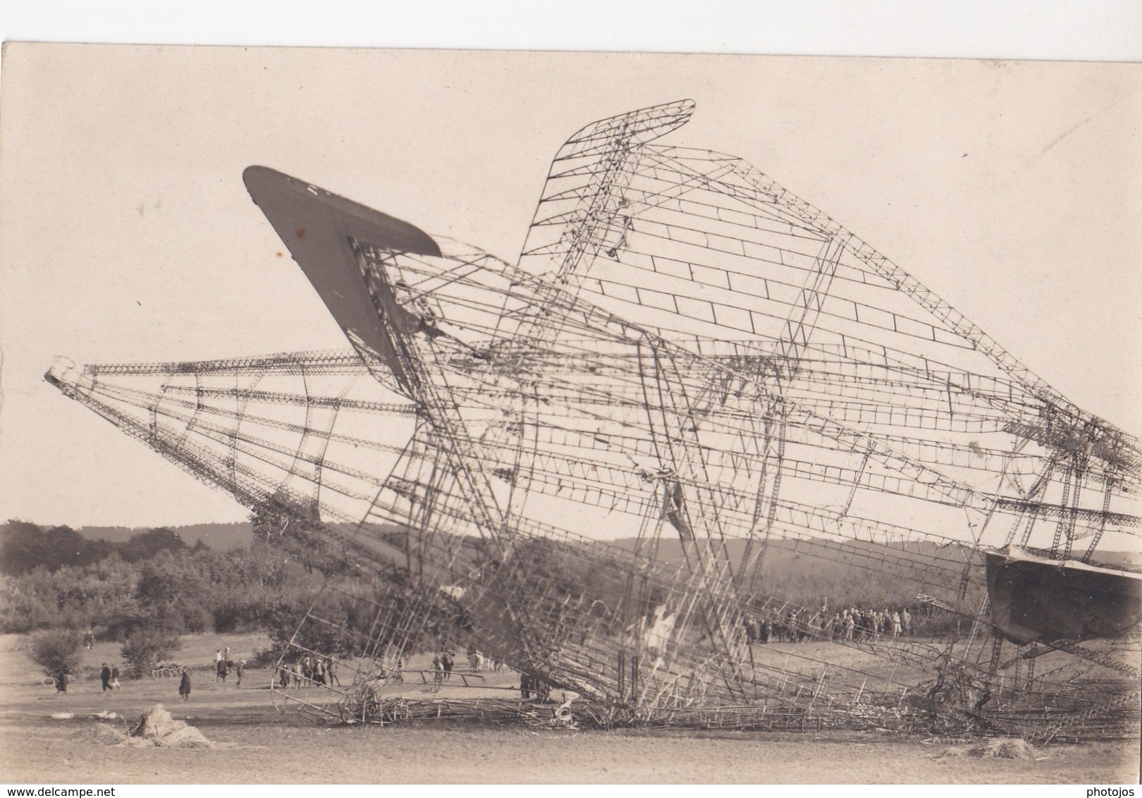 Carte Photo :L'accident Du Dirigeable R 101 à Allonnes Près De Beauvais (60) En 1930 - Aviation