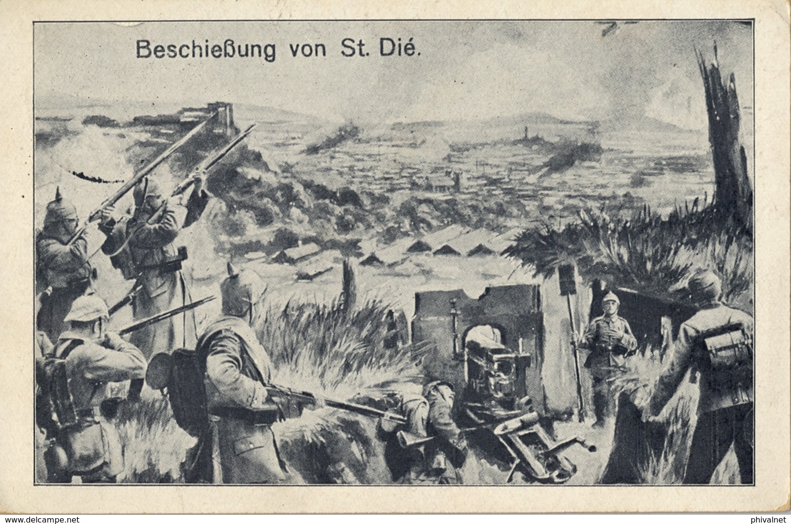 1915 , TARJETA POSTAL CIRCULADA , FELDPOST , CIRCULADA A BITTERFELD , CENSURA , TEMÁTICA MILITAR - Cartas & Documentos