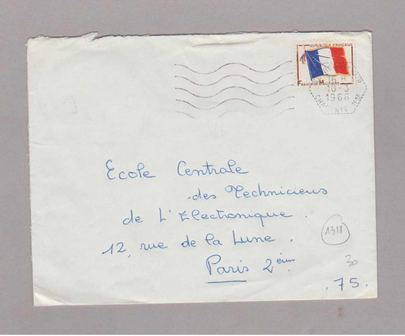 LSC 1966 - Cachet Hexagonal - ROCHEFORT AIR Sur Timbre FM - Guerre De 1914-18
