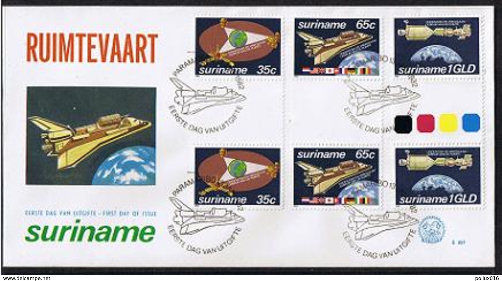 Surinam / Suriname 1982 FDC 57 BP Space Shuttle Spacetravelling Raumfahrt Aerospatiale - Surinam