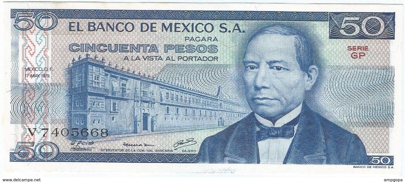 México 50 Pesos 17-5-1979 Pick 67.b GP UNC - México