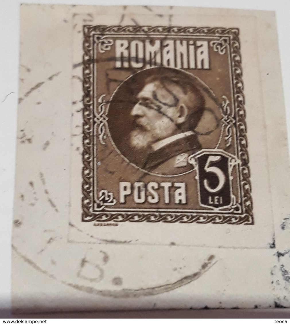 ROMANIA 1926, KING FERDINAND ROMANIA 1926, Mi 299U , IMPERFECT IN PAPER   Cancel  Brasov - Gebraucht