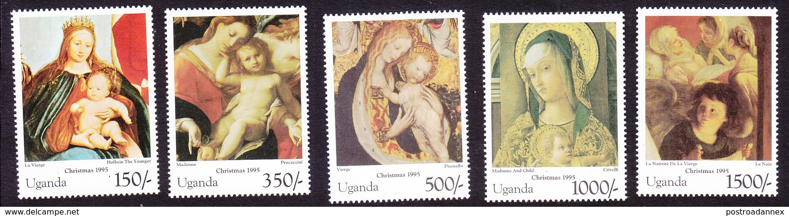 Uganda, Scott #1379-1382, Mint Hinged, Christmas, Issued 1995 - Uganda (1962-...)