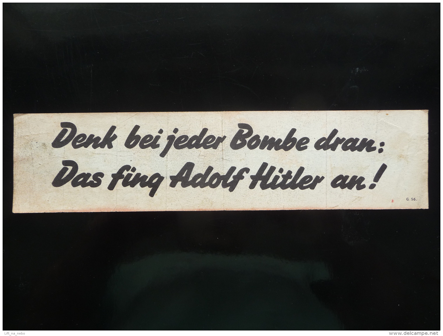 WWII WW2 Tract Flugblatt Propaganda Leaflet In German, PWE G Series/1942, Code G.56 Denk Bei Jeder Bombe Dran:  (Göring) - Non Classés