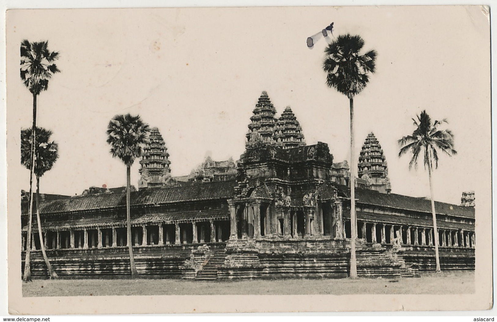 Real Photo Angkor Vat 1938 Used King Monivong - Cambodge