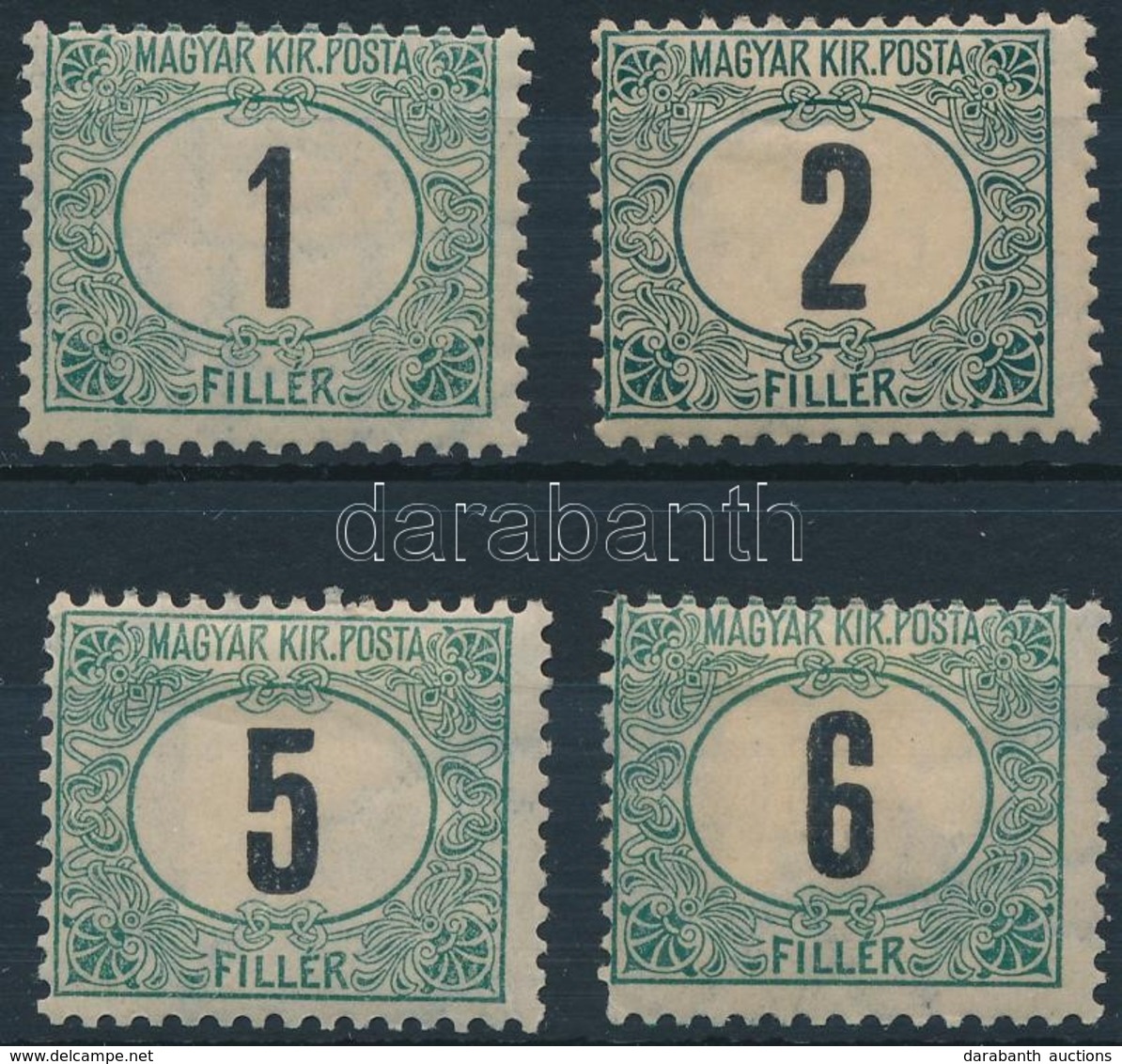 * 1903 Zöldportó 1f, 2f, 5f, 6f (11.000) - Other & Unclassified