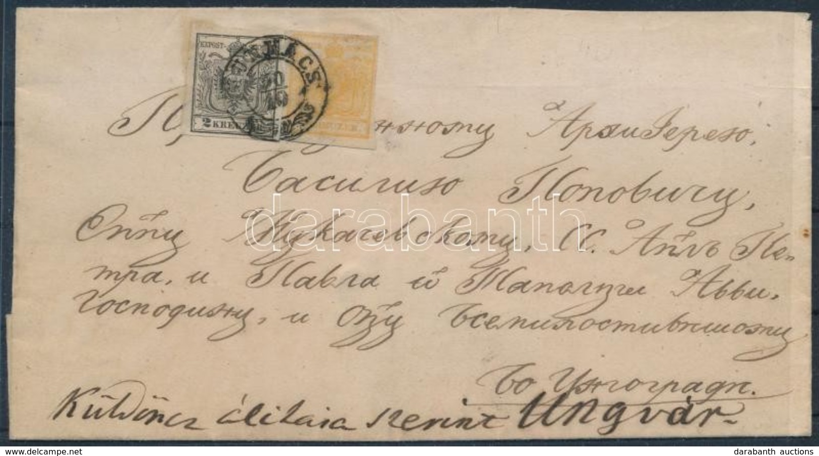 1850 1kr és 2kr Levélen 'MUNKÁCS' - Ungvár (garancia Nélkül / No Guarantee) - Altri & Non Classificati