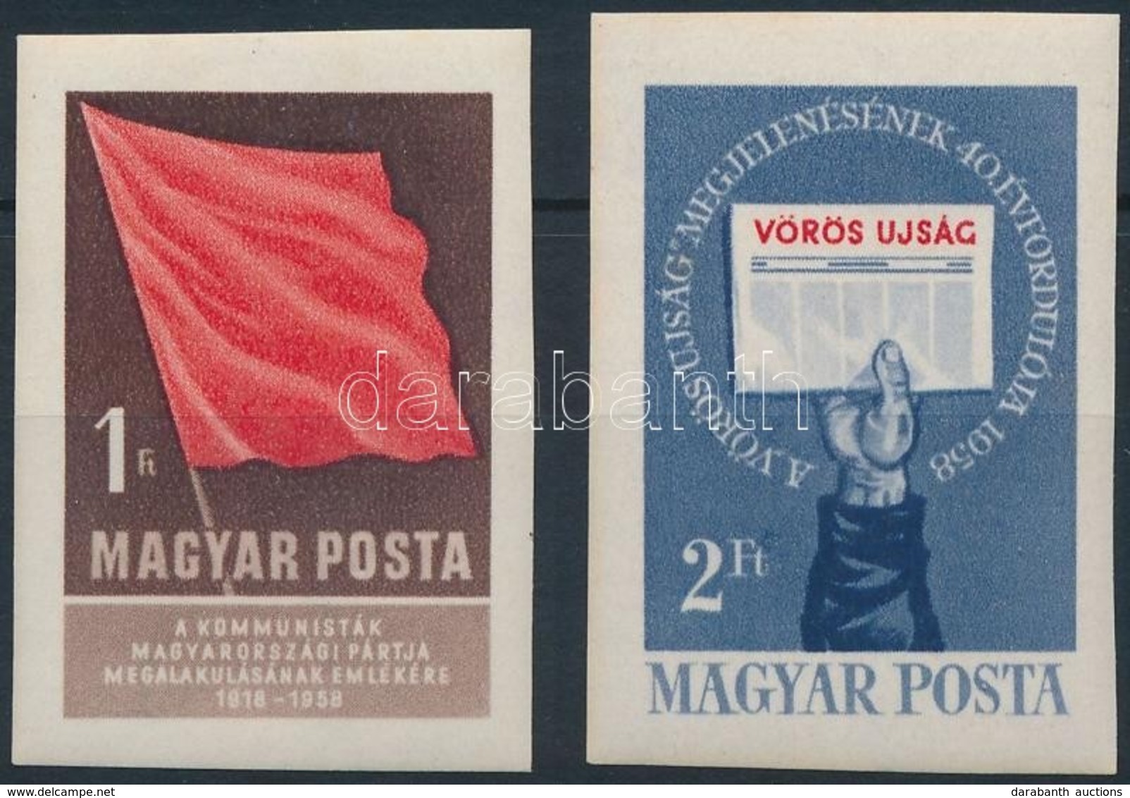 ** 1958 Kommunisták Magyarországi Pártja (I.) Vágott Sor (4.000) - Sonstige & Ohne Zuordnung