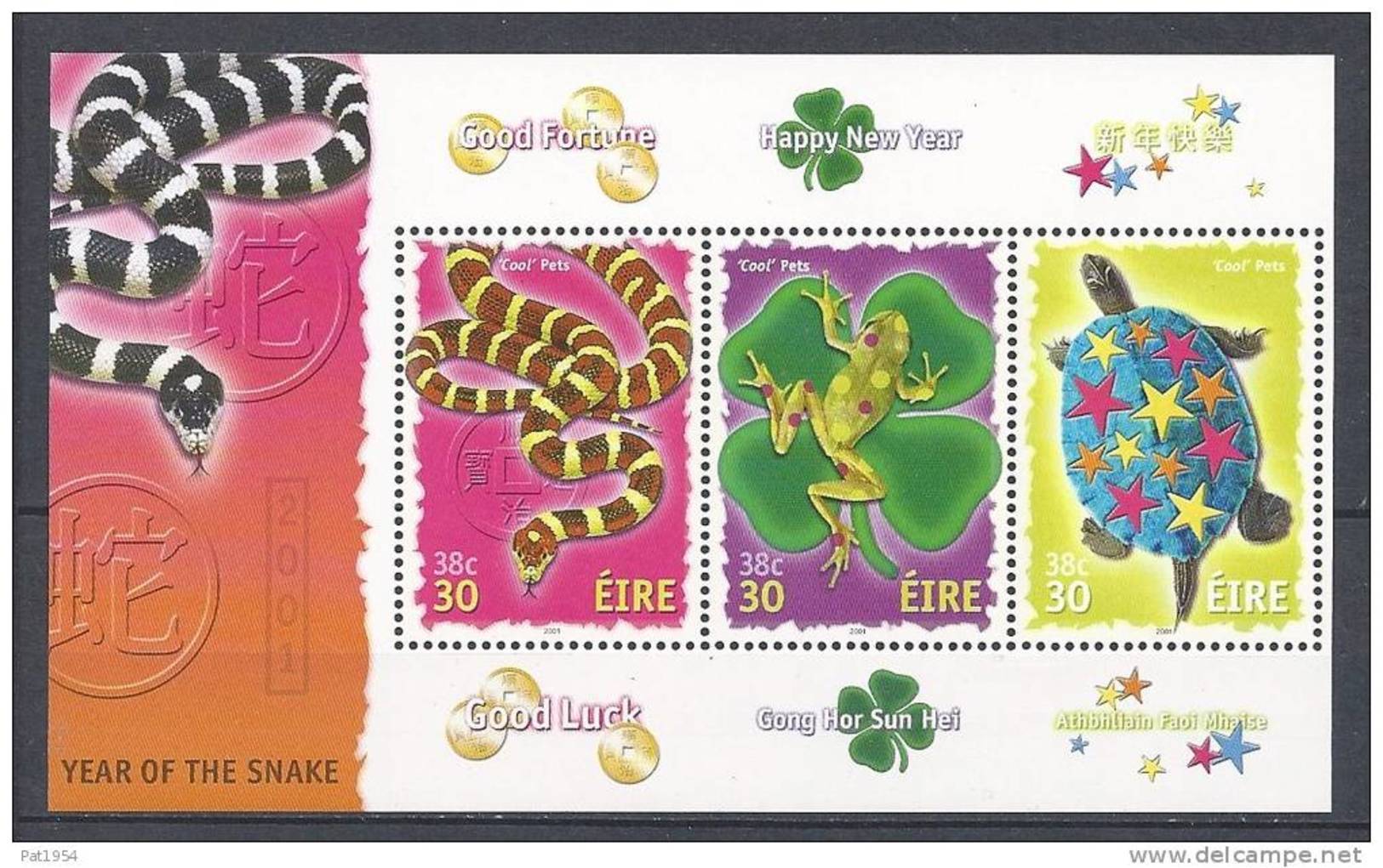 Irlande 2001 Bloc  N°38 Neuf**  Année Du Serpent - Blocs-feuillets