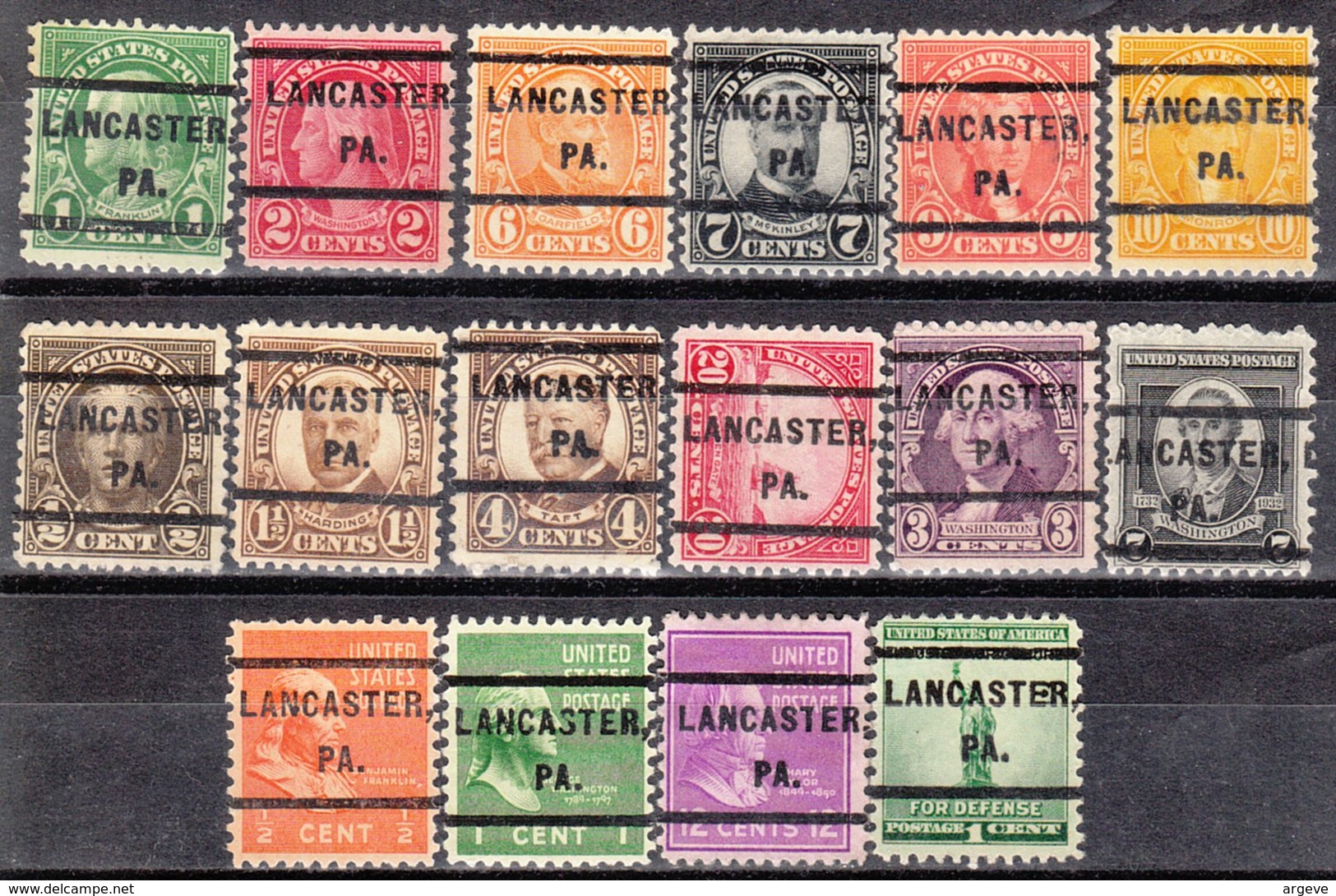 USA Precancel Vorausentwertung Preo, Locals Pennsylvania, Lancaster 232, 16 Diff. - Vorausentwertungen