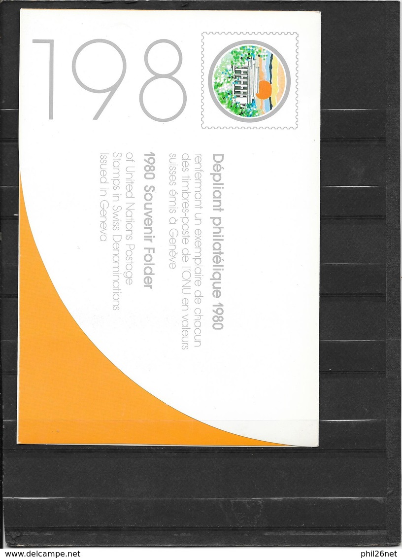ONU Genève  Encart  1980  N° 88 à 95  Et Bloc N° 2 Oblitérés TB  Le 21/11/1980   - Covers & Documents