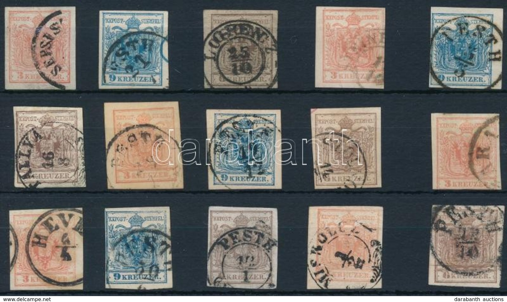 O 1850 15 Db Bélyeg Szép / Olvasható Bélyegzésekkel / 15 Stamps With Nice / Readable Cancellations - Sonstige & Ohne Zuordnung