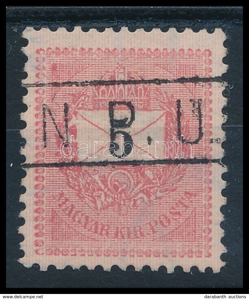 O 1888 5kr Durva Körte Javítással / Retouche 'N.P.U.' Vasúti Bélyegzéssel - Sonstige & Ohne Zuordnung