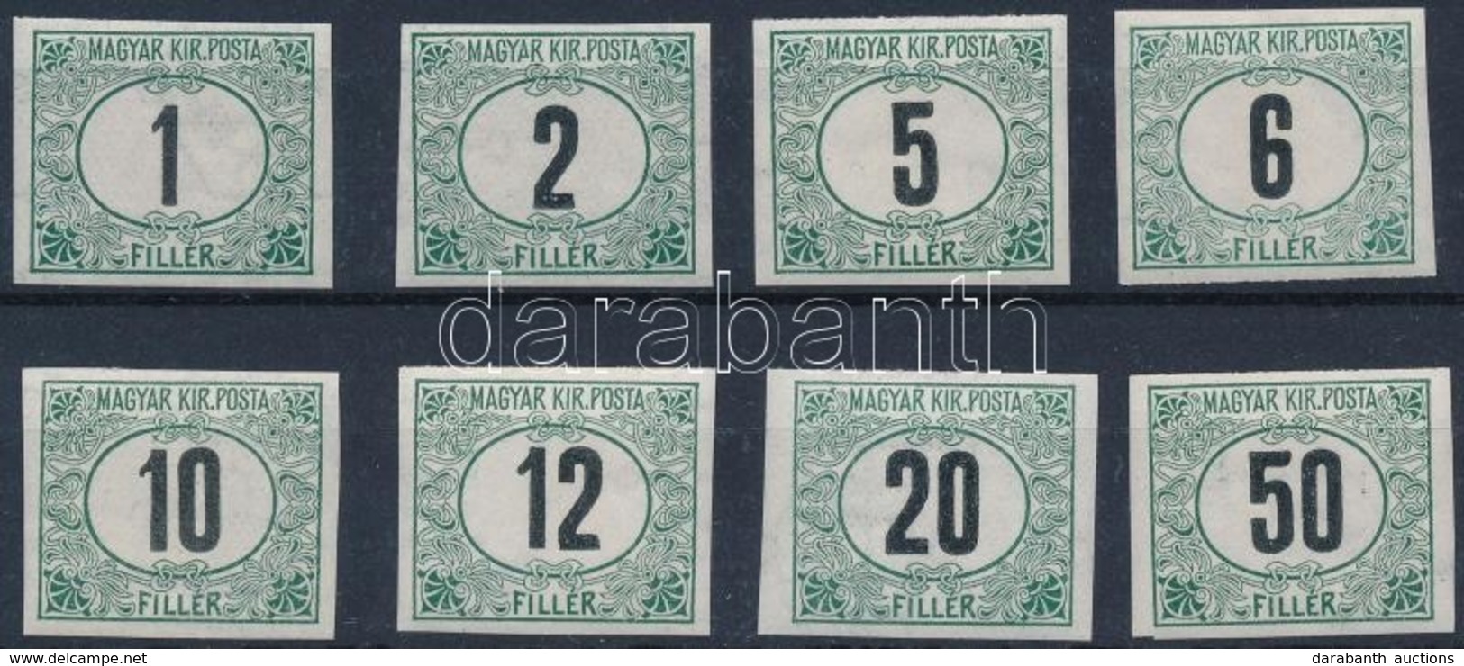 ** 1909 Zöldportó Vágott Sor / Postage Due Mi 18Y-25Y Imperforate - Sonstige & Ohne Zuordnung