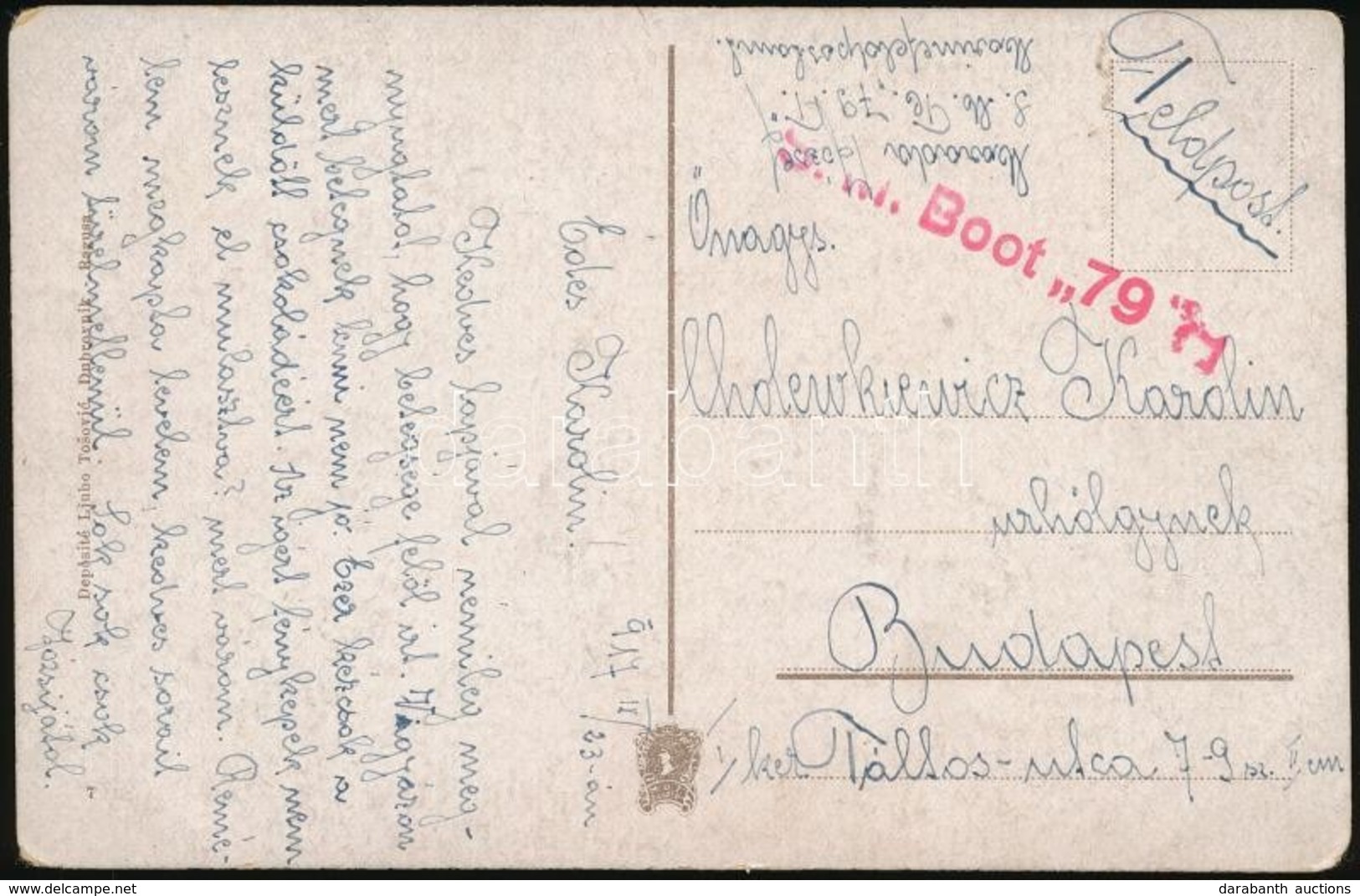 1917 Képeslap / Postcard 'S. M. Boot 79' - Sonstige & Ohne Zuordnung