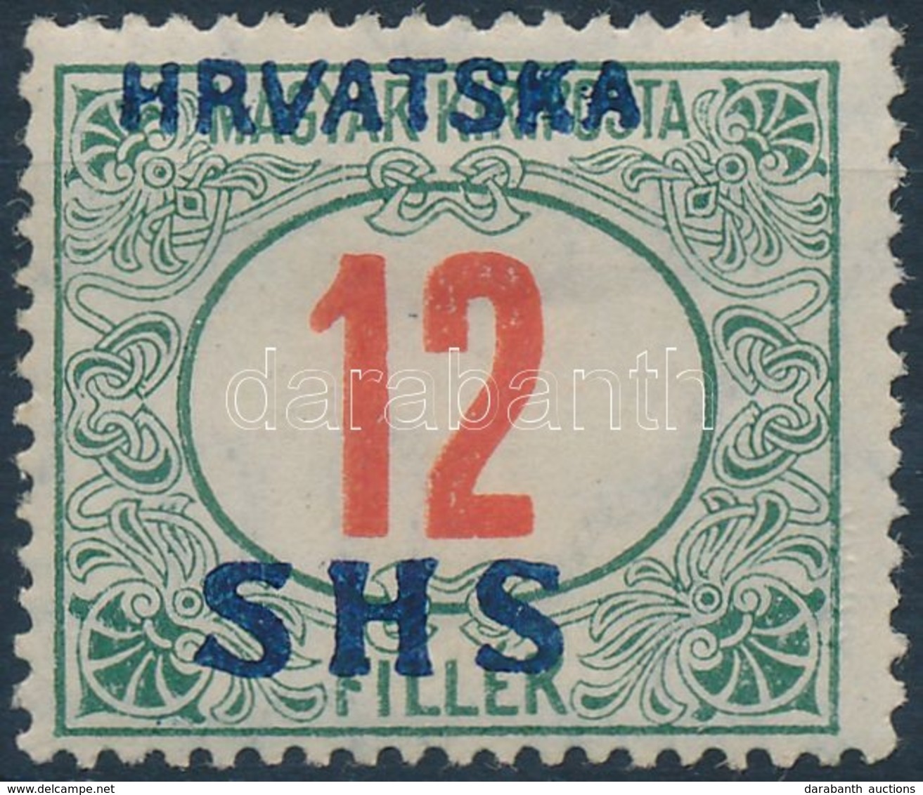 * SHS 1918 Pirosszámú Portó 12f (30.000) / Mi P30 Signed: Bodor - Other & Unclassified