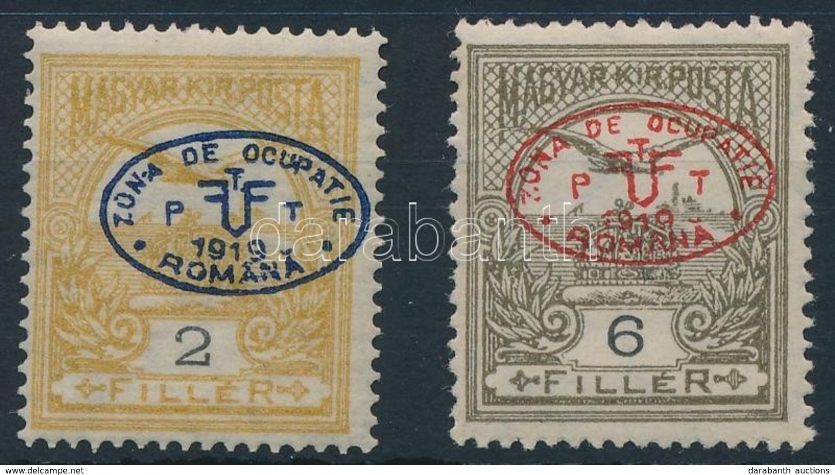 ** * Debrecen I. 1919 Turul 2f és 6f Garancia Nélkül (**35.000) - Altri & Non Classificati