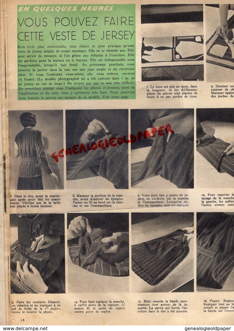 MARIE CLAIRE- REVUE MODE N° 137- 13 OCTOBRE 1939-GUERRE 1939-1945- PARIS-ROBE MANTEAU-COIFFURE CHAPEAU-