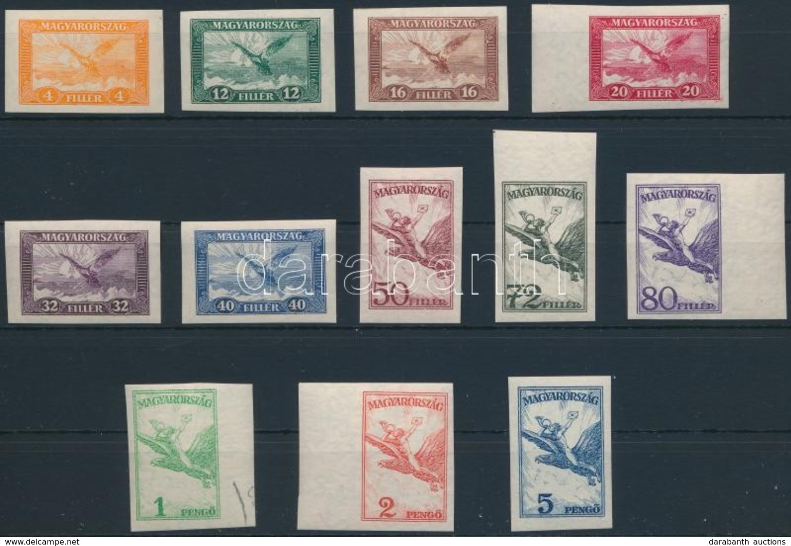 ** 1927 Repül? Vágott Sor (75.000) / Mi 430-437 + 467-470 Imperforate Set - Sonstige & Ohne Zuordnung