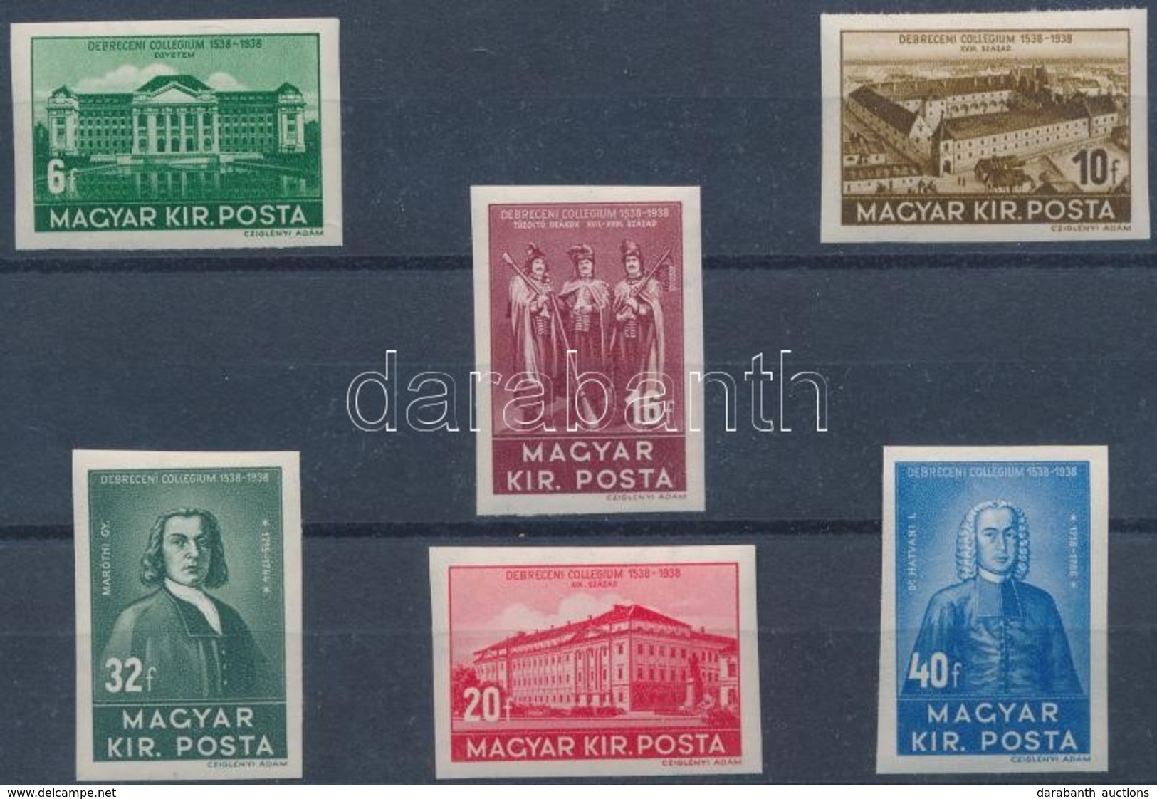 ** 1938 Debrecen Vágott Sor (80.000) / Mi 585-590 Imperforate Set - Sonstige & Ohne Zuordnung