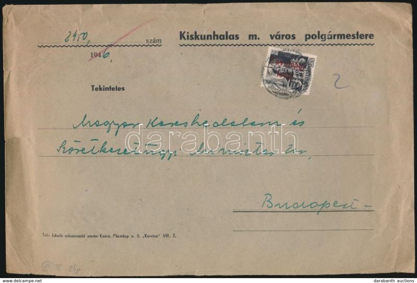 1946 (14. Díjszabás) Távolsági Levél Bet?s (III.) Távolsági Levél/18f Bérmentesítéssel - Sonstige & Ohne Zuordnung