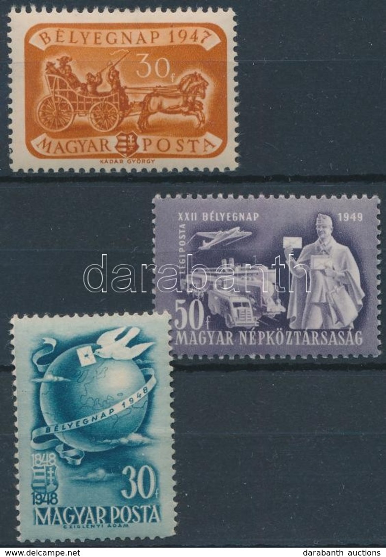 ** 1947-1949 3 Klf Bélyegnap Bélyeg - Sonstige & Ohne Zuordnung