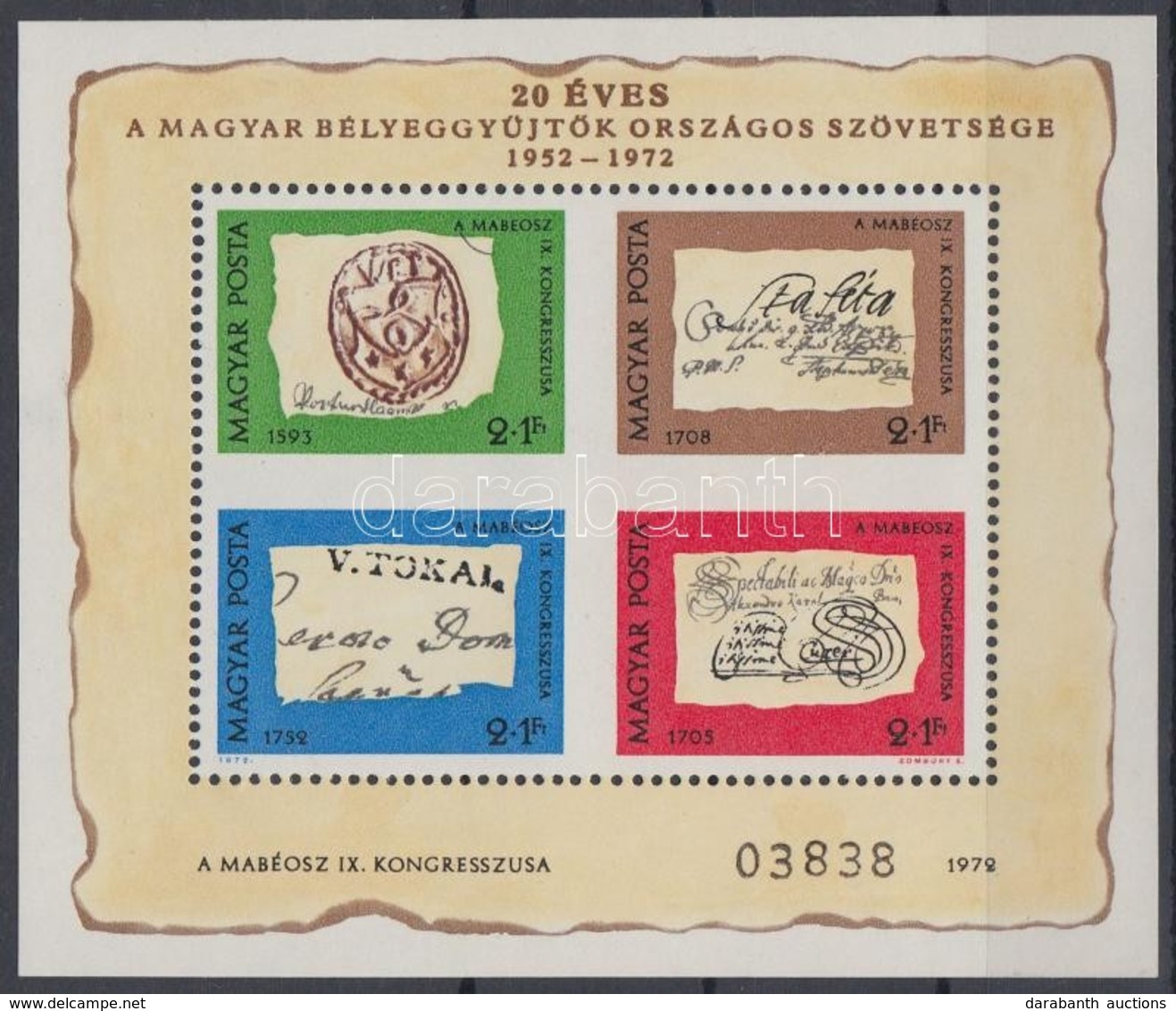 ** 1972 Bélyegnap Ajándék Blokk / Stamp Day Block, Present Of The Post - Autres & Non Classés