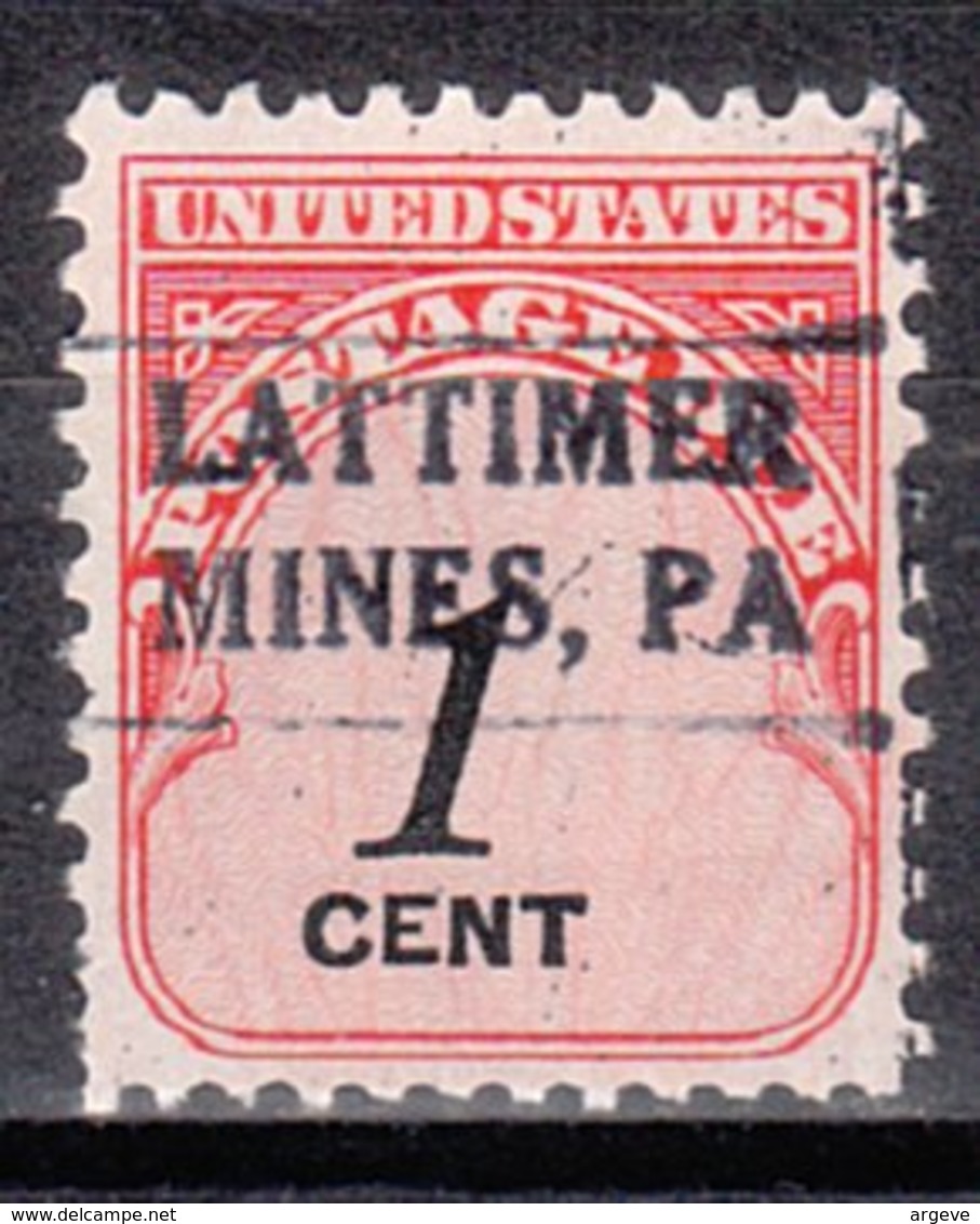 USA Precancel Vorausentwertung Preo, Locals Pennsylvania, Lattimer Mines 883 - Vorausentwertungen