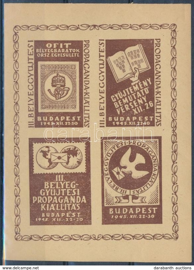 ** 1945/ 1g III. Bélyeggy?jtési Propaganda Kiállítás Emlékív (4.000) - Sonstige & Ohne Zuordnung