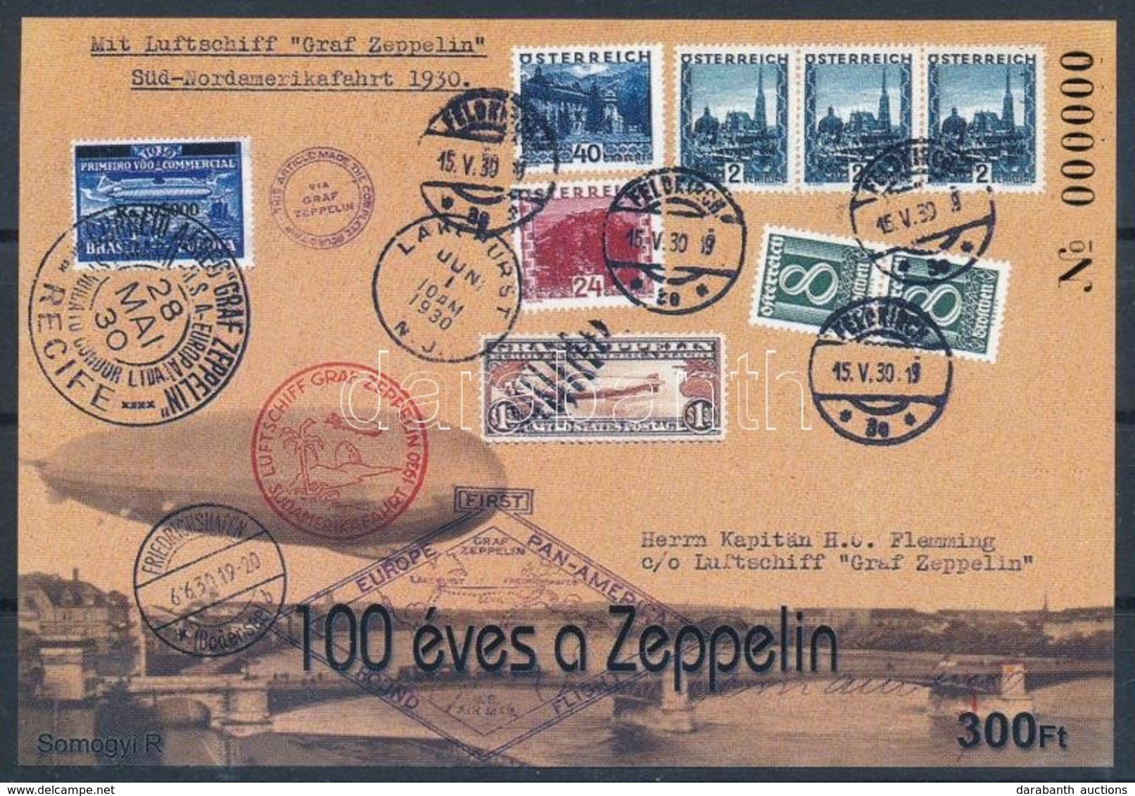 ** 2001/32 100 éves A Zeppelin Emlékív Nullás Sorszámmal! (csak Néhány Példány Létezik) - Sonstige & Ohne Zuordnung